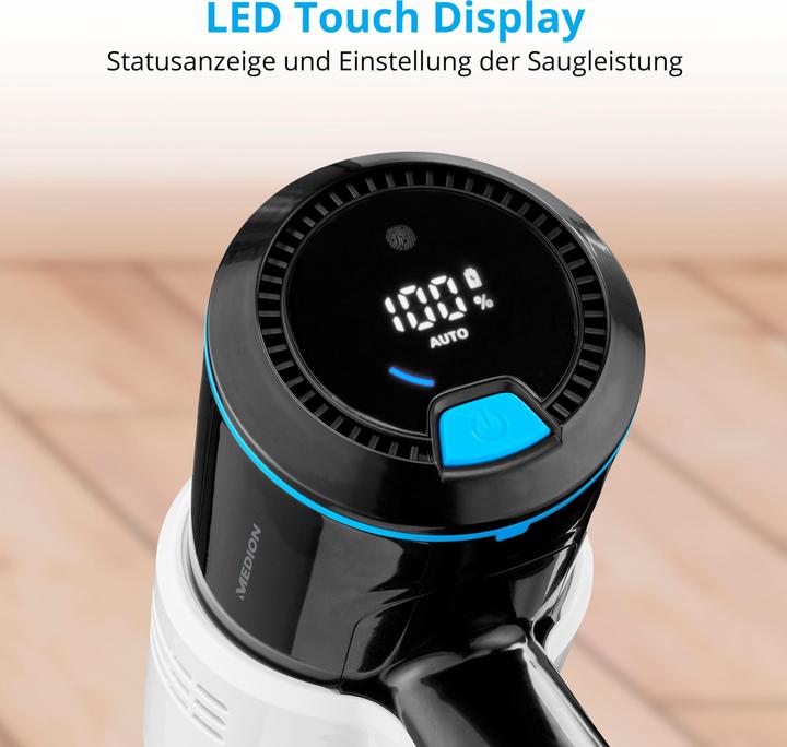 Actual product image Medion P250 cordless stick hoover with bagless cyclone technology