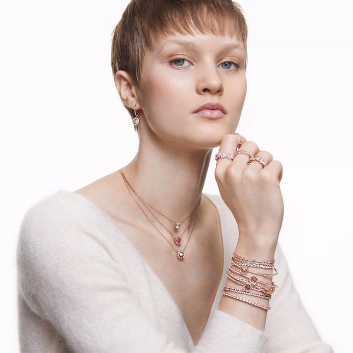 Immagine prodotto Swarovski Matrix Tennis Armband Rundschliff Weiss Roségold (24 cm, Metallo Swarovski)