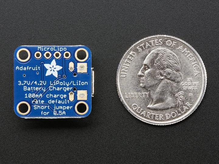 Image du produit Adafruit Micro Lipo w/MicroUSB LiIon/LiPoly (Boîtier de batterie, Divers)