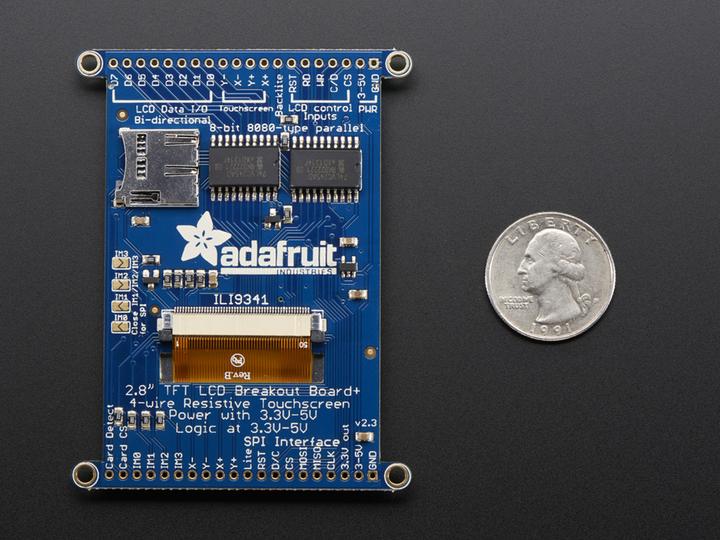 Produktbild Adafruit 2.8" TFT LCD with Touchscreen MicroSD Socket (Diverse)