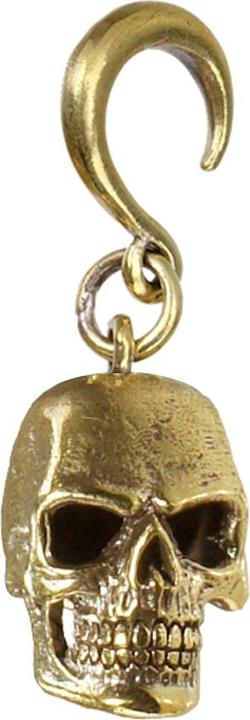 Star Piercing Ohrgewicht Haken vergoldet Anhänger Totenkopf (Messing)