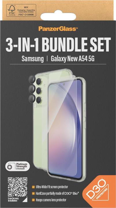 Image du produit PanzerGlass Bundle Ultra Wide FIt Glass + Case + Lens (1 pièce(s), Samsung Galaxy A55, Samsung Galaxy A54 5G)