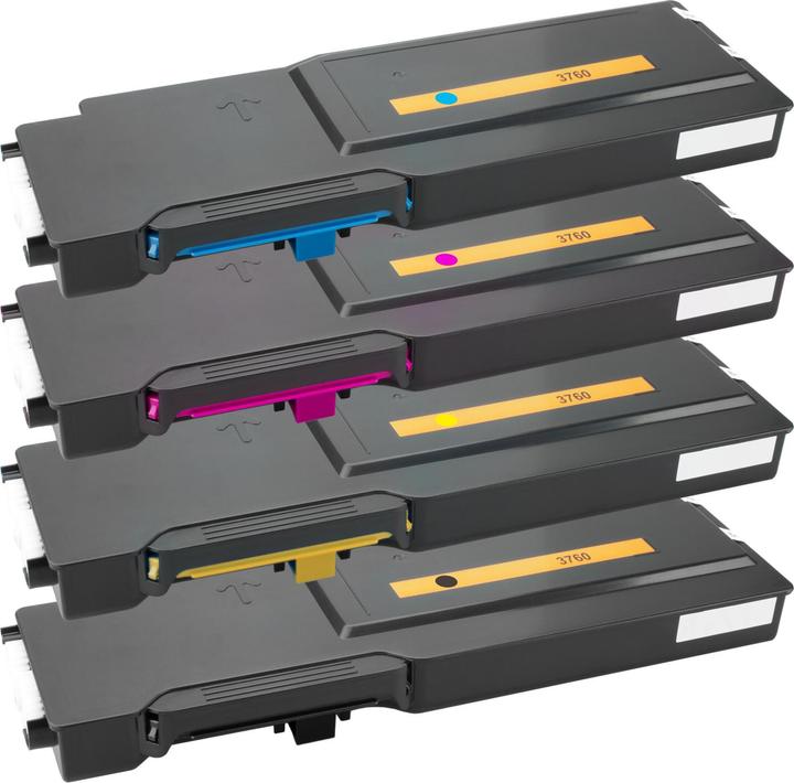 Plutoos Toner Dell C3760 compatibile XXL, set di 4 colori