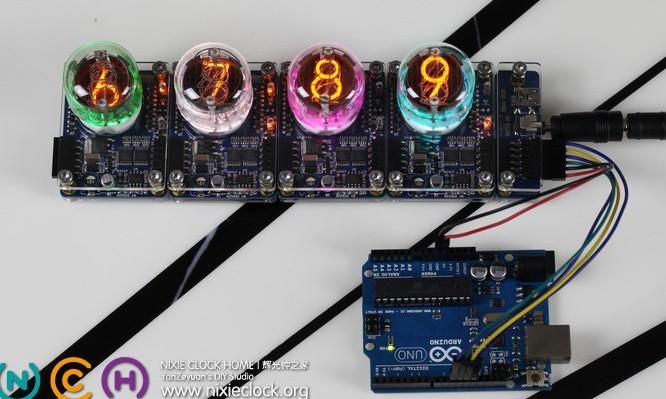 Actual product image Nixieclock QS30-1/SZ-8 Nixie Clock Module for Arduino (Arduino Compatible
