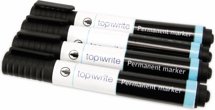 Actual product image Topwrite Permanent-Marker (Black, 3 mm, 4 x)