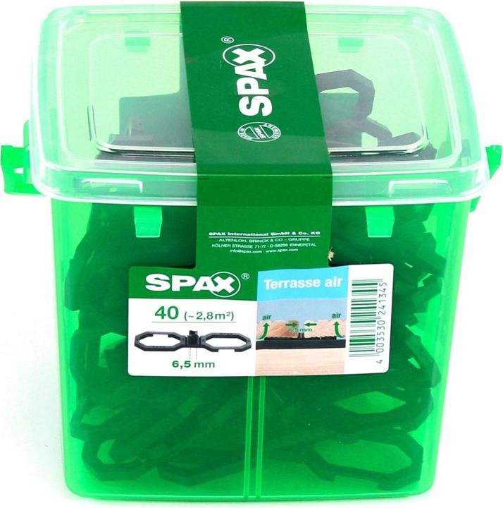 Produktbild Spax Terasse Air Abstandshalter 6,5 mm Belüftung für Holzdielen Terasse 40 Stück in Henkelbox ( (40 x)