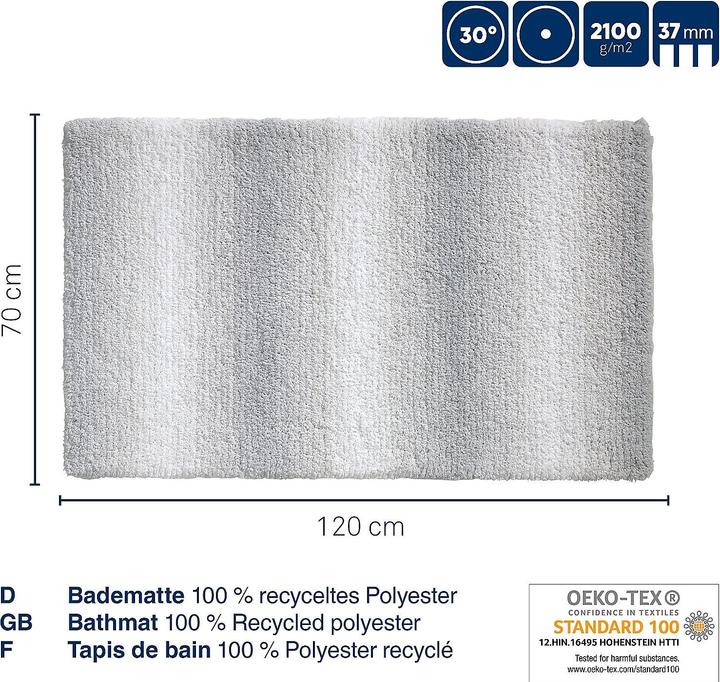Actual product image Kela Bathmat Ombre rock grey (120 x 70 cm)