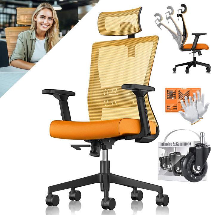 Produktbild Kesser Ergonomischer Bürostuhl mit Wippfunktion und Lendenstütze