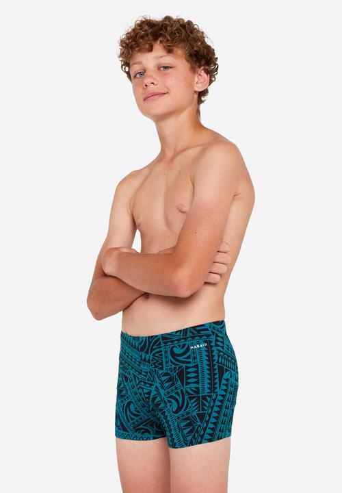 Image du produit Nabaiji Maillot boxer de bain natation Garçon - 500 Fitib fatu vert (134)