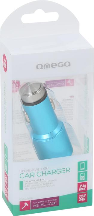 Actual product image Omega OUCC2MBL mobile device charger Blue
