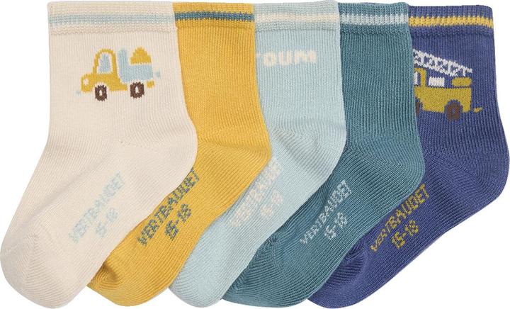 Vertbaudet 5er-Pack Baby Socken mit Fahrzeugen (5er Pack, 18)