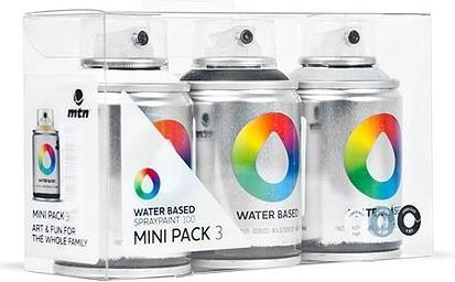 Produktbild Montana Colors Montana MTN Waterbased Spray Set 3-Pack (Weiss, Grau, Scharz, 0.30 l)