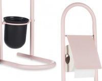 Berilo bamboo metal toilet brush holder pink