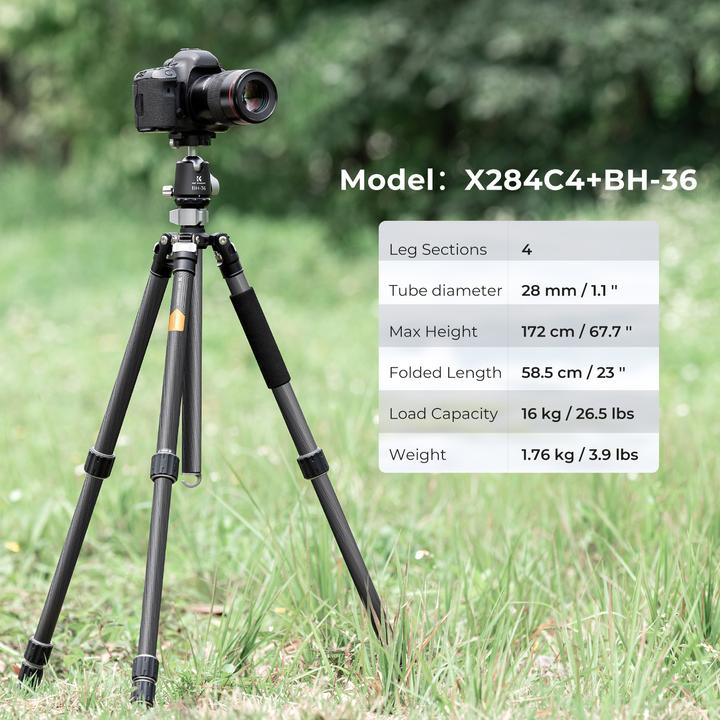 Image du produit K&F Concept Tripode X284C4+BH-36