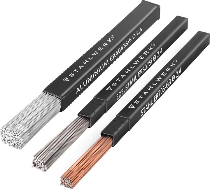 Produktbild Stahlwerk Schweissstäbe Set ER70S-G3, ER307Si & ER4043Si5 2,5/2,4 x 500 mm je 1kg