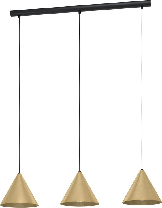 Immagine prodotto EGLO Lampada a sospensione NARICES 3x E27 nero/ottone (E27, 0 lm)