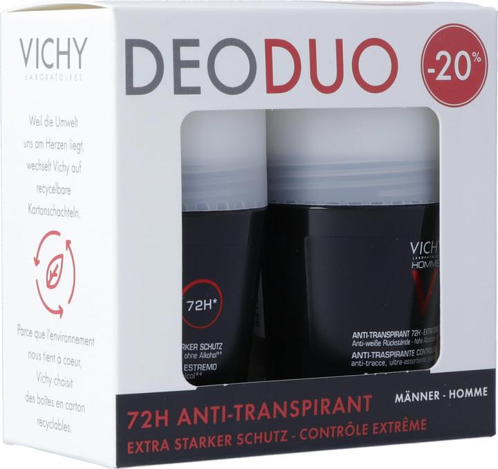 Actual product image Vichy Homme Deo Anti-Perspirant 72H Duo -20% (Roll-on, 50 ml)