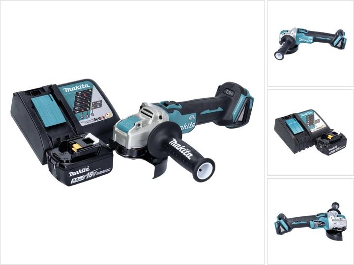 Produktbild Makita DGA 521 RT1X1 Akku Winkelschleifer 18 V 125 mm X-LOCK Brushless + 1x Akku 5,0 Ah + LadegerÃ¤ (125 mm)