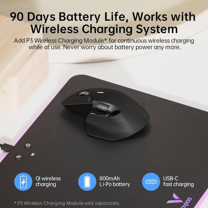 Actual product image Rapoo - MT760 - Bluetooth Maus - Kabellose Maus, Schwarz
