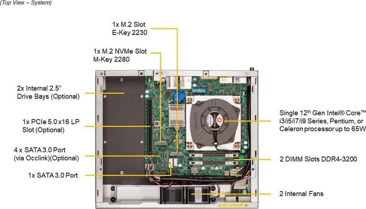 Image du produit Supermicro Barebone IoT SuperServer 1U Single Socket 1700 SYS-E300-13AD