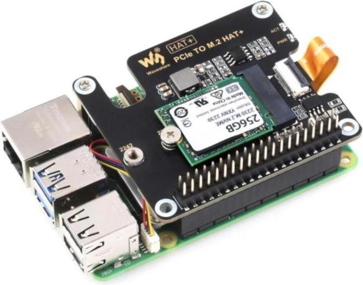 Actual product image Raspberry Pi EB120819 - PCIe to M.2 adapter for 5, supports NVMe protocol M.2 Solid Sta