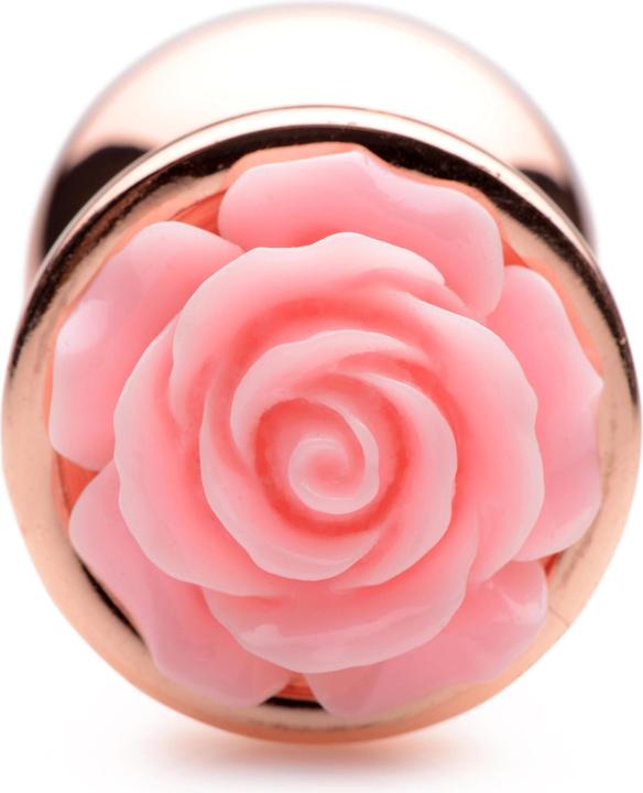 Actual product image XR Brands Pink Rose Butt Plug Rose Gold - Medium