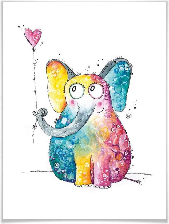 Produktbild Trenddeko Hagenmeyer - Elefant mit Herz (24 x 30 cm)