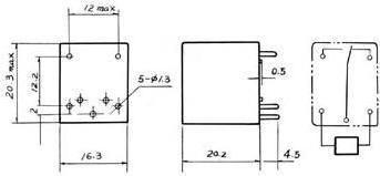 Actual product image Velleman MINIATURE RELAY 15A/28VDC-125VAC 7A/220VAC 1 x INVERTER 6Vdc