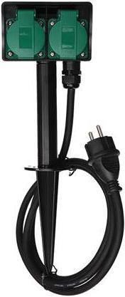 Productafbeelding Velleman 2-Ventilator Tuinpijpkan Met Grondpijp - Pijp Type E (Frans Systeem) (2 x, CEE 7/5, 1.50 m)