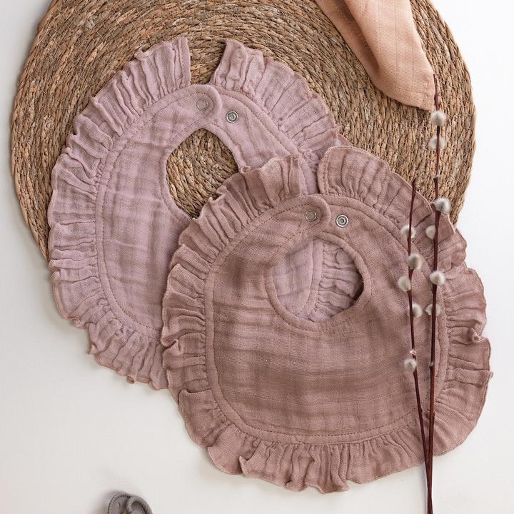 Produktbild Sebra Sabberlätzchen, 2er Set, Musselin, rose/braun