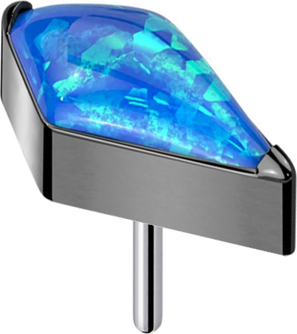 Actual product image Star Piercing Threadless Diamant schwarz mit Opal blau (Titanium)