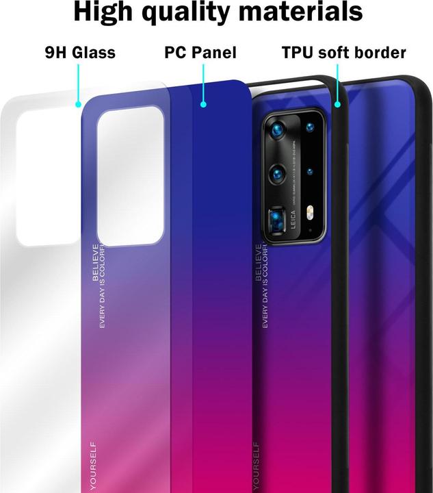 Actual product image Cadorabo TPU 2 colors glass cover (Huawei P40 Pro+)
