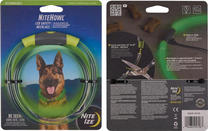 Produktbild Nite Ize NiteHowl Rechargeable LED Safety Necklace - Green (Hund)