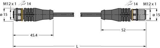 Produktbild Turck Aktuator- und Sensorleitung PUR Verbindungsleitung RKS4.5T-1.5-RSS4 (1.50 m)