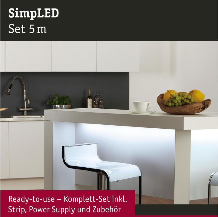 Immagine prodotto Paulmann Set completo di strisce LED SimpLED (Bianco freddo, 500 cm, Interno)