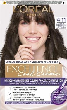 Actual product image L'Oréal Paris Loreal Paris Excellence Cool Creme 4.11 Ultra As Bruin Hair Color (4.11 Ultra As Bruin)