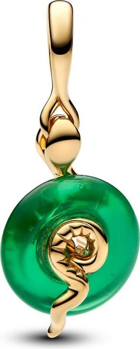 Produktbild Pandora Snake Green Murano Glass Dangle Charm (Metall, Vergoldet, Glas)
