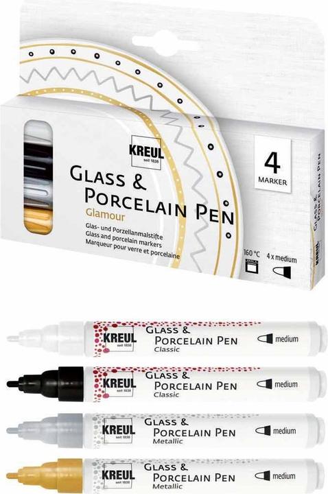 Produktbild Kreul Glass & Porcelain Pen (Multicolor, 4 mm, 4 x)
