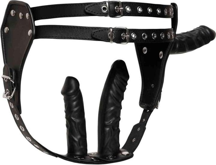 Produktbild Zado Leder-String Mit 3 Dildos