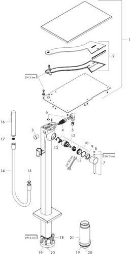 Produktbild hansgrohe Axor Massaud Einhebel Wannenmischer bodenstehend DN 15