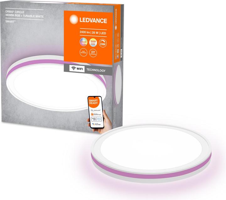 Image du produit Ledvance Smart+ Orbis Circle blanc 46 cm Noir 36W 1500 lum TW+RGB (2400 lm)
