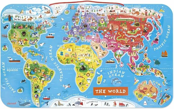 Janod Magnetische Landkarte Die Welt (92 Teile)