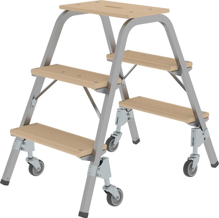 Actual product image Munk Steel/wood step with castors 2x3 steps (Scaffolding, 82 cm)