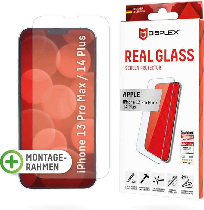 Image du produit Displex Real Glass, verre blindé 2D (1 pièce(s), Apple iPhone 13 Pro Max, Apple iPhone 14 Plus)