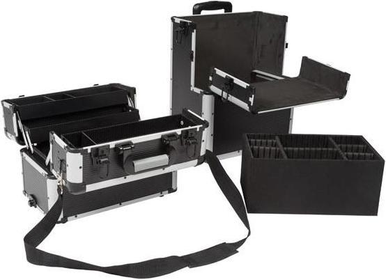 Produktbild Velleman TROLLEY-KOFFER - ALUMINIUM - 370 x 225 x 670 mm - SCHWARZ (66.90 l, M (50 - 90l))