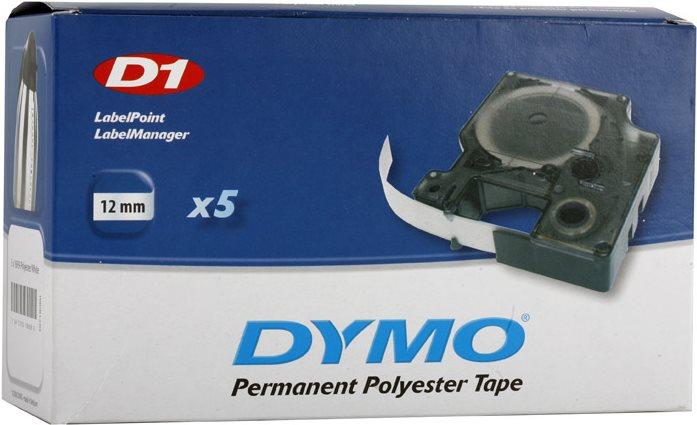 Actual product image Dymo S0718060 Permanent polyester strap (1.20 cm, White, Black)