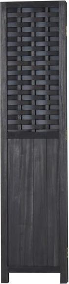 Produktbild Homestyle4u Paravent Raumteiler 3 teilig Holz Trennwand Rattan Optik Sichtschutz Schwarz