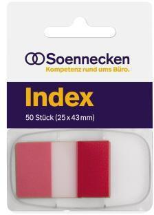 Productafbeelding Soennecken Plakstroken Index Afmetingen: 25 x 43 mm (B x H) Kleur: rood (25 x 43 mm)
