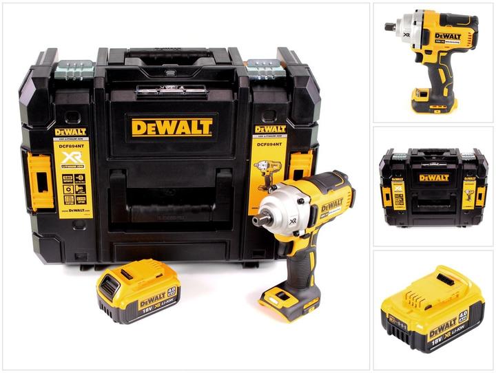 Actual product image DeWalt DCF 894 NT Battery impact wrench 18 V 447 Nm 1/2" Brushless + 1x battery 4.0 Ah + TSTAK - without La (Rechargeable battery operated)