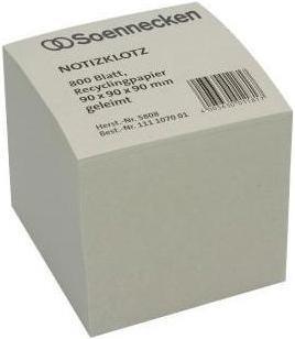Produktbild Soennecken Zettelklotz Recycling Masse: 9 x 9 x 9 cm (B x H x T) Grammatur: 80 g/m² (80 g/m², 800 x, 9 x 9 cm)